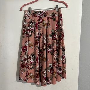 Pink floral skirt
